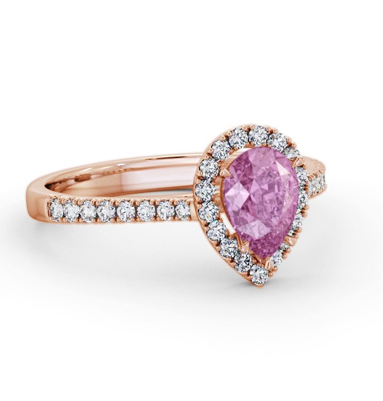 Halo Pink Sapphire and Diamond 1.20ct Ring 9K Rose Gold GEM80_RG_PS_THUMB1
