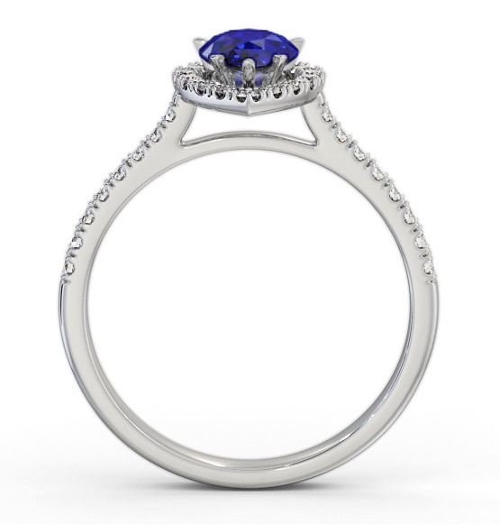 Halo Blue Sapphire and Diamond 1.20ct Ring 18K White Gold GEM80_WG_BS_THUMB1 
