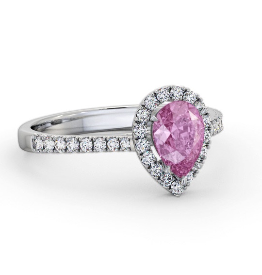 Halo Pink Sapphire and Diamond 1.20ct Ring Palladium GEM80_WG_PS_THUMB1
