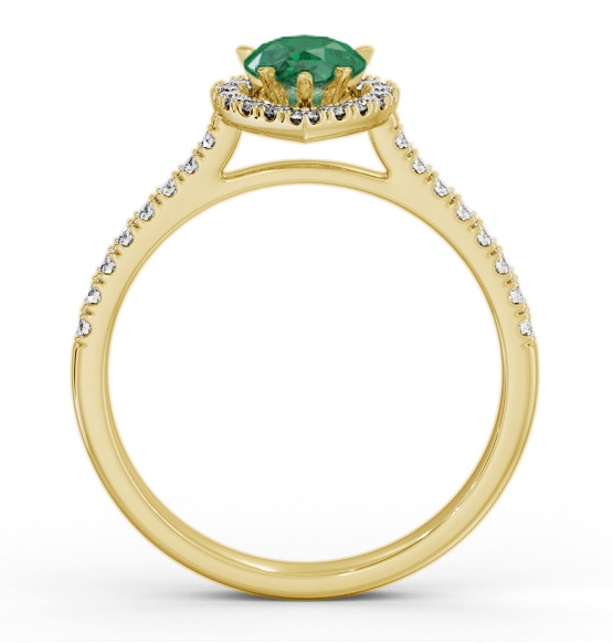 Halo Emerald and Diamond 1.05ct Ring 18K Yellow Gold GEM80_YG_EM_THUMB1 