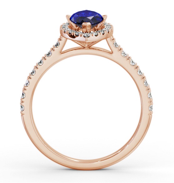Halo Blue Sapphire and Diamond 1.05ct Ring 18K Rose Gold GEM81_RG_BS_THUMB1 