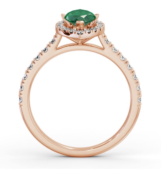 Halo Emerald and Diamond 0.90ct Ring 18K Rose Gold GEM81_RG_EM_THUMB1 