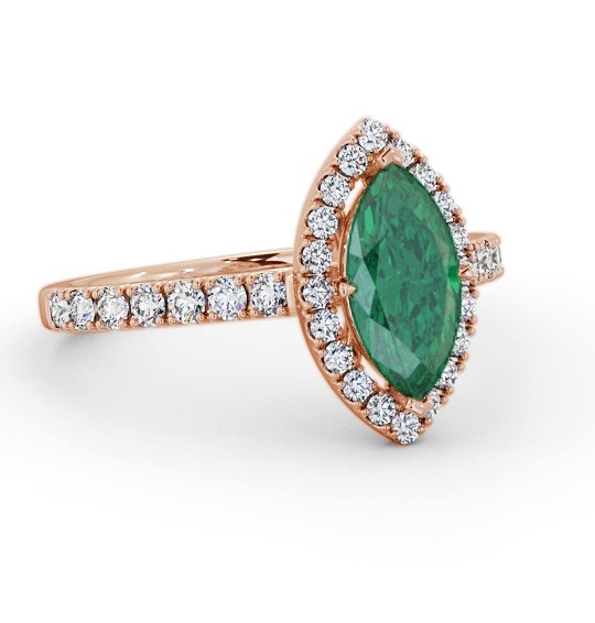 Halo Emerald and Diamond 0.90ct Ring 18K Rose Gold GEM81_RG_EM_THUMB1