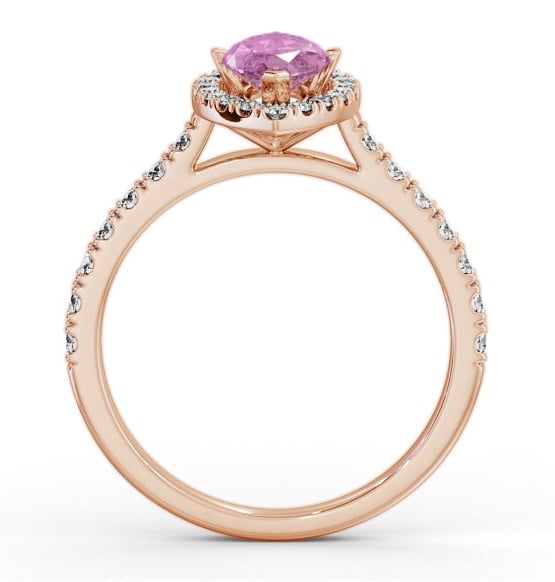 Halo Pink Sapphire and Diamond 1.05ct Ring 9K Rose Gold GEM81_RG_PS_THUMB1 