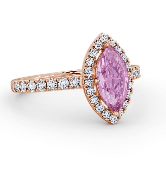 Halo Pink Sapphire and Diamond 1.05ct Ring 9K Rose Gold GEM81_RG_PS_THUMB1