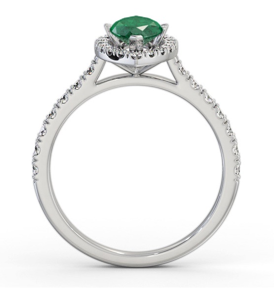 Halo Emerald and Diamond 0.90ct Ring 9K White Gold GEM81_WG_EM_THUMB1 