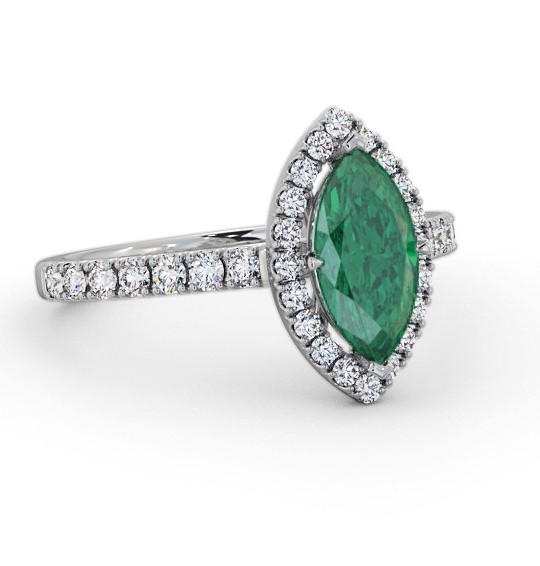 Halo Emerald and Diamond 0.90ct Ring Platinum GEM81_WG_EM_THUMB1