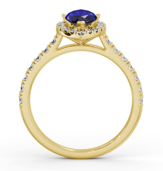 Halo Blue Sapphire and Diamond 1.05ct Ring 18K Yellow Gold GEM81_YG_BS_THUMB1 