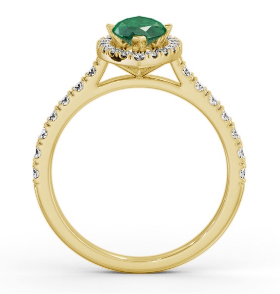 Halo Emerald and Diamond 0.90ct Ring 9K Yellow Gold GEM81_YG_EM_THUMB1 