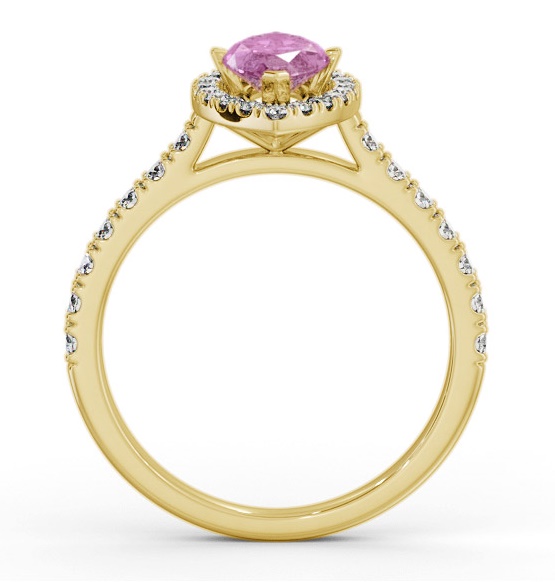 Halo Pink Sapphire and Diamond 1.05ct Ring 9K Yellow Gold GEM81_YG_PS_THUMB1 