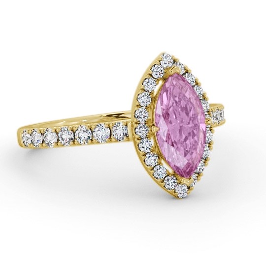Halo Pink Sapphire and Diamond 1.05ct Ring 18K Yellow Gold GEM81_YG_PS_THUMB1