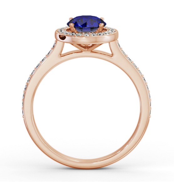 Halo Blue Sapphire and Diamond 1.65ct Ring 18K Rose Gold GEM82_RG_BS_THUMB1 