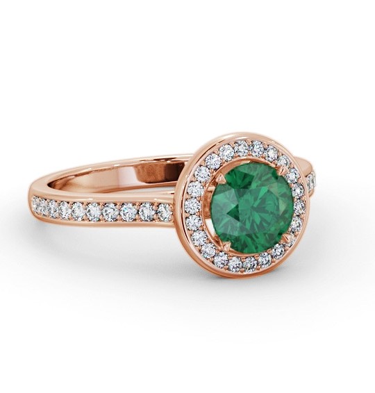 Halo Emerald and Diamond 1.50ct Ring 18K Rose Gold GEM82_RG_EM_THUMB1