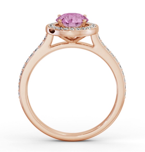 Halo Pink Sapphire and Diamond 1.65ct Ring 18K Rose Gold GEM82_RG_PS_THUMB1 