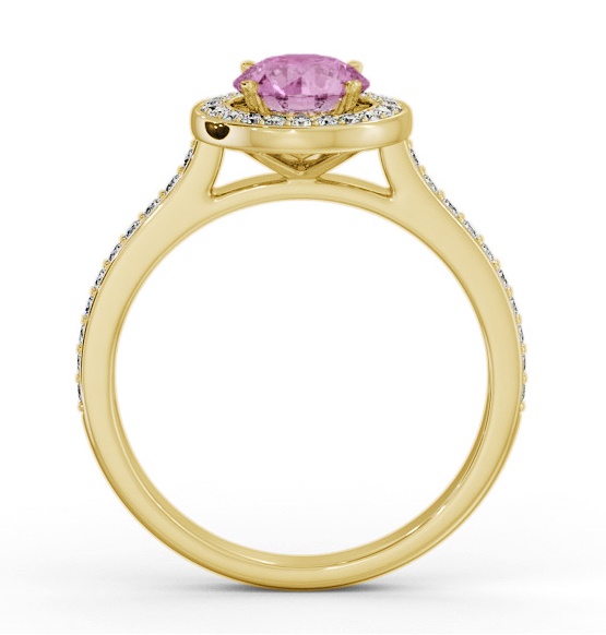 Halo Pink Sapphire and Diamond 1.65ct Ring 9K Yellow Gold GEM82_YG_PS_THUMB1 