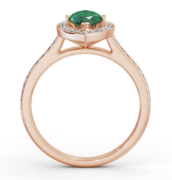 Halo Emerald and Diamond 1.35ct Ring 18K Rose Gold GEM83_RG_EM_THUMB1 
