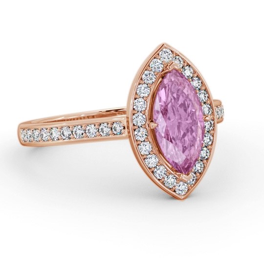 Halo Pink Sapphire and Diamond 1.50ct Ring 18K Rose Gold GEM83_RG_PS_THUMB1