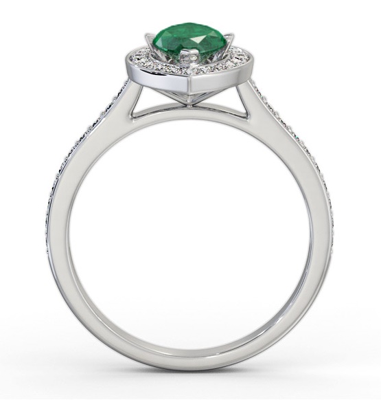 Halo Emerald and Diamond 1.35ct Ring 18K White Gold GEM83_WG_EM_THUMB1 
