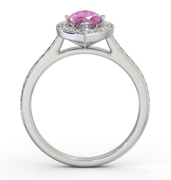 Halo Pink Sapphire and Diamond 1.50ct Ring 18K White Gold GEM83_WG_PS_THUMB1 
