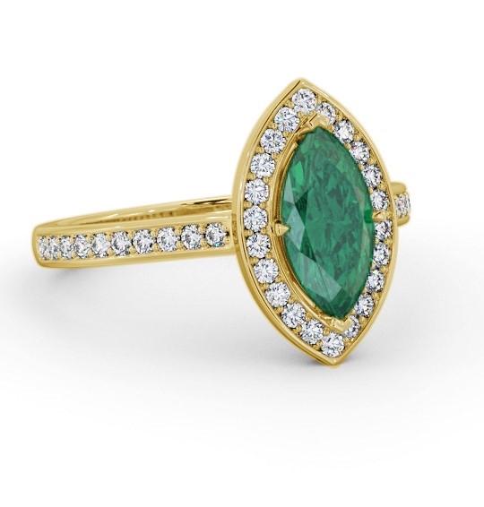 Halo Emerald and Diamond 1.35ct Ring 18K Yellow Gold GEM83_YG_EM_THUMB1