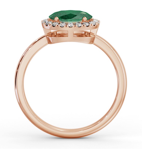 Halo Emerald and Diamond 1.00ct Ring 18K Rose Gold GEM84_RG_EM_THUMB1 