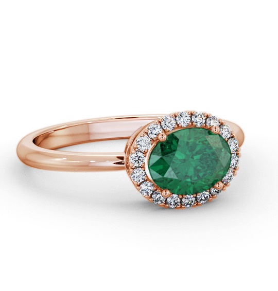 Halo Emerald and Diamond 1.00ct Ring 18K Rose Gold GEM84_RG_EM_THUMB1