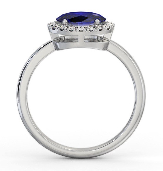 Halo Blue Sapphire and Diamond 1.15ct Ring 18K White Gold GEM84_WG_BS_THUMB1 