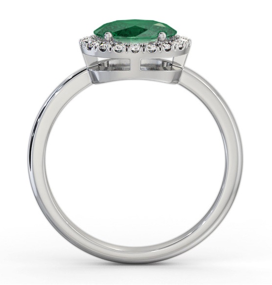 Halo Emerald and Diamond 1.00ct Ring 18K White Gold GEM84_WG_EM_THUMB1 