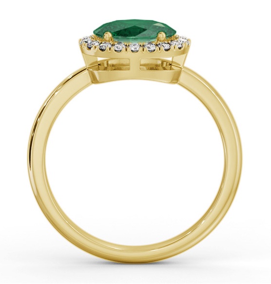 Halo Emerald and Diamond 1.00ct Ring 18K Yellow Gold GEM84_YG_EM_THUMB1 