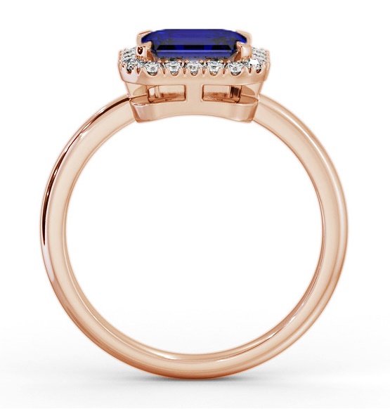 Halo Blue Sapphire and Diamond 1.30ct Ring 18K Rose Gold GEM85_RG_BS_THUMB1 