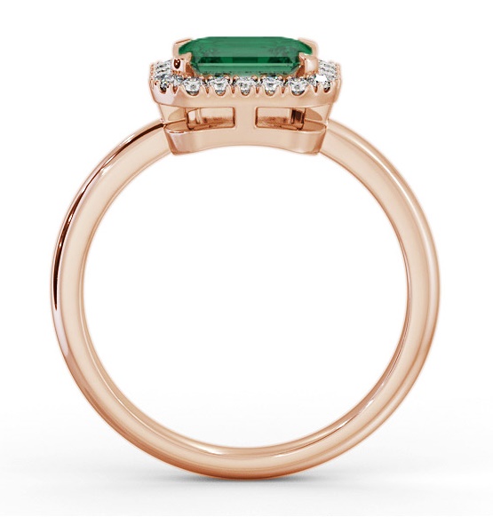 Halo Emerald and Diamond 1.05ct Ring 18K Rose Gold GEM85_RG_EM_THUMB1 
