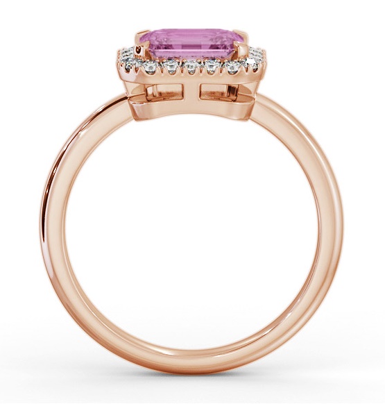 Halo Pink Sapphire and Diamond 1.30ct Ring 18K Rose Gold GEM85_RG_PS_THUMB1 