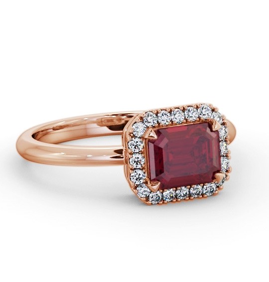 Halo Ruby and Diamond 1.30ct Ring 18K Rose Gold GEM85_RG_RU_THUMB2 