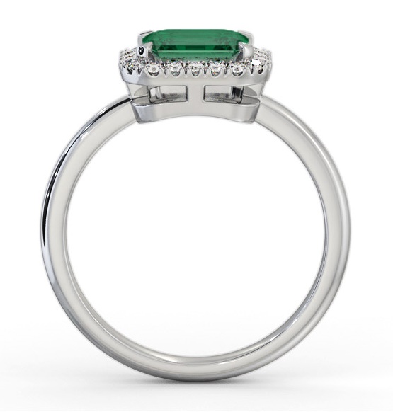 Halo Emerald and Diamond 1.05ct Ring 9K White Gold GEM85_WG_EM_THUMB1 