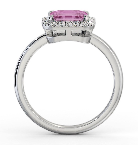 Halo Pink Sapphire and Diamond 1.30ct Ring 18K White Gold GEM85_WG_PS_THUMB1 