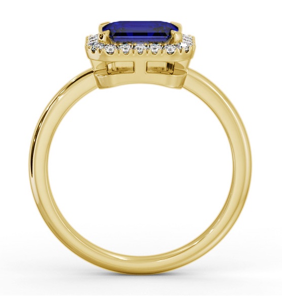 Halo Blue Sapphire and Diamond 1.30ct Ring 9K Yellow Gold GEM85_YG_BS_THUMB1 