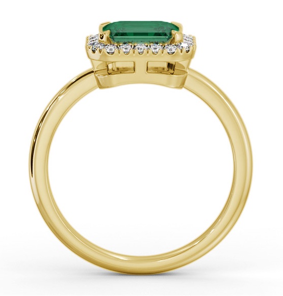 Halo Emerald and Diamond 1.05ct Ring 9K Yellow Gold GEM85_YG_EM_THUMB1 