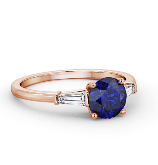 Shoulder Stone Blue Sapphire and Diamond 1.70ct Ring 9K Rose Gold GEM88_RG_BS_THUMB1
