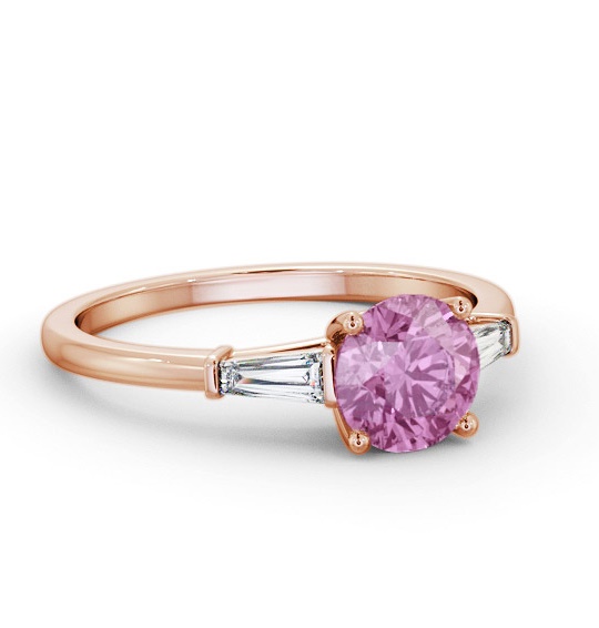 Shoulder Stone Pink Sapphire and Diamond 1.70ct Ring 9K Rose Gold GEM88_RG_PS_THUMB1