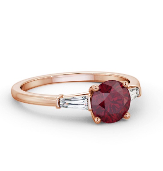 Shoulder Stone Ruby and Diamond 1.70ct Ring 18K Rose Gold GEM88_RG_RU_THUMB2 