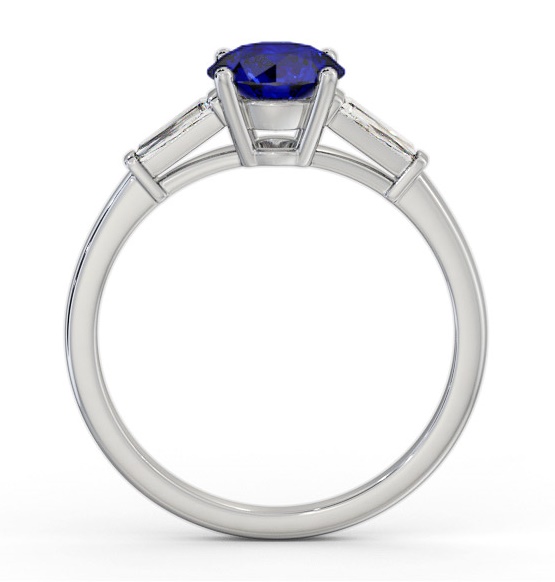 Shoulder Stone Blue Sapphire and Diamond 1.70ct Ring 18K White Gold GEM88_WG_BS_THUMB1 