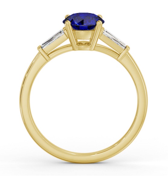 Shoulder Stone Blue Sapphire and Diamond 1.70ct Ring 9K Yellow Gold GEM88_YG_BS_THUMB1 