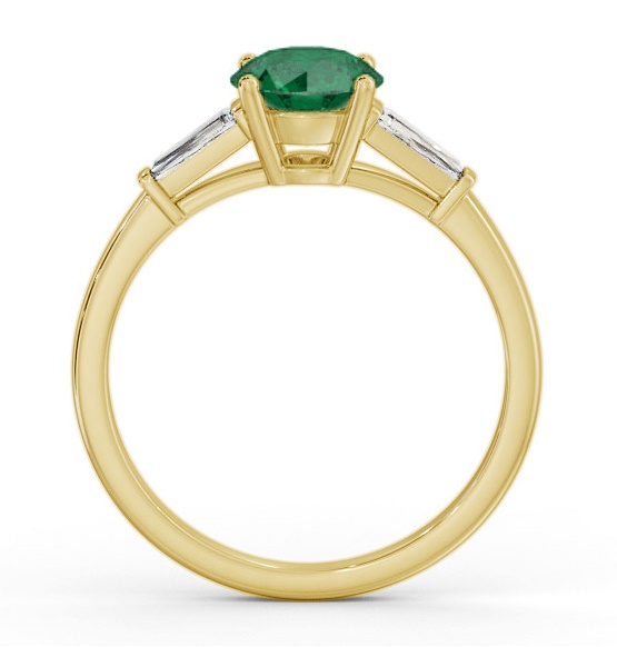 Shoulder Stone Emerald and Diamond 1.55ct Ring 18K Yellow Gold GEM88_YG_EM_THUMB1 