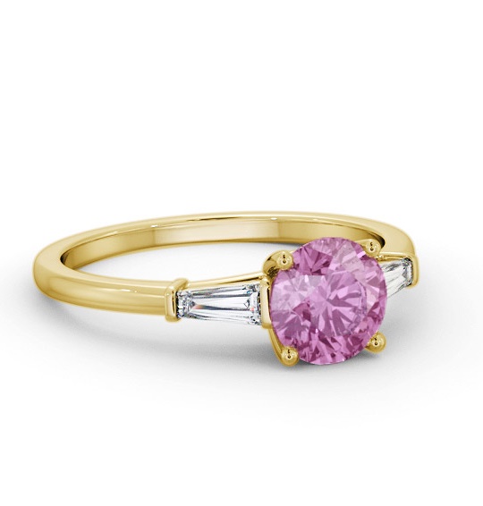 Shoulder Stone Pink Sapphire and Diamond 1.70ct Ring 9K Yellow Gold GEM88_YG_PS_THUMB1