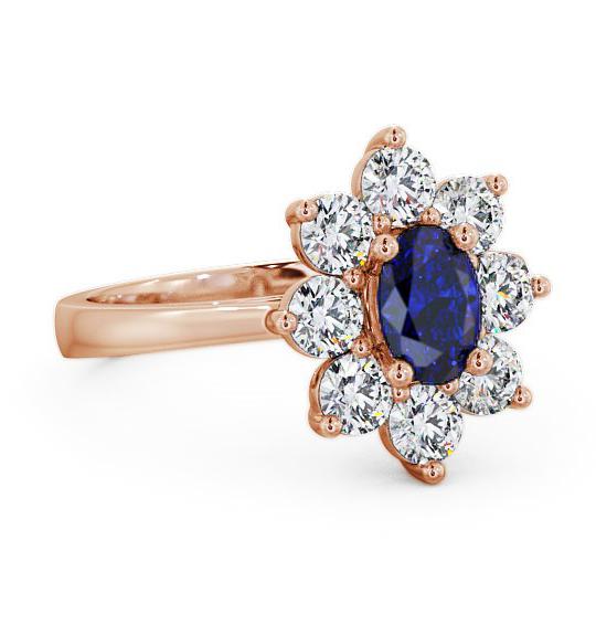 Cluster Blue Sapphire and Diamond 1.80ct Ring 18K Rose Gold GEM8_RG_BS_THUMB1