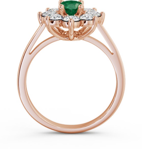 Cluster Emerald and Diamond 1.72ct Ring 9K Rose Gold GEM8_RG_EM_THUMB1 