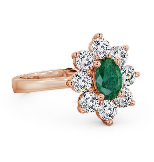 Cluster Emerald and Diamond 1.72ct Ring 18K Rose Gold GEM8_RG_EM_THUMB1
