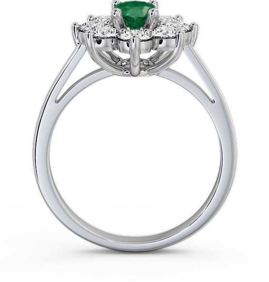 Cluster Emerald and Diamond 1.72ct Ring 18K White Gold GEM8_WG_EM_THUMB1 