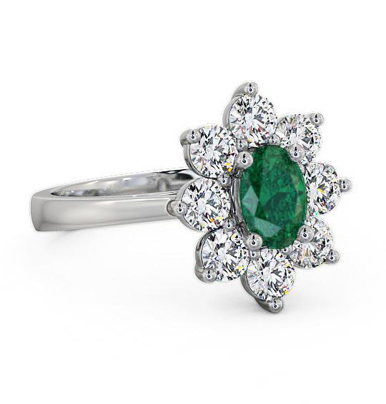 Cluster Emerald and Diamond 1.72ct Ring 18K White Gold GEM8_WG_EM_THUMB2 
