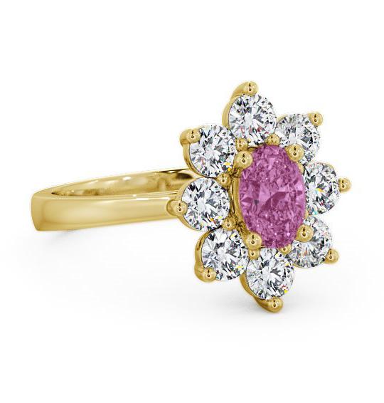 Cluster Pink Sapphire and Diamond 1.80ct Ring 9K Yellow Gold GEM8_YG_PS_THUMB1